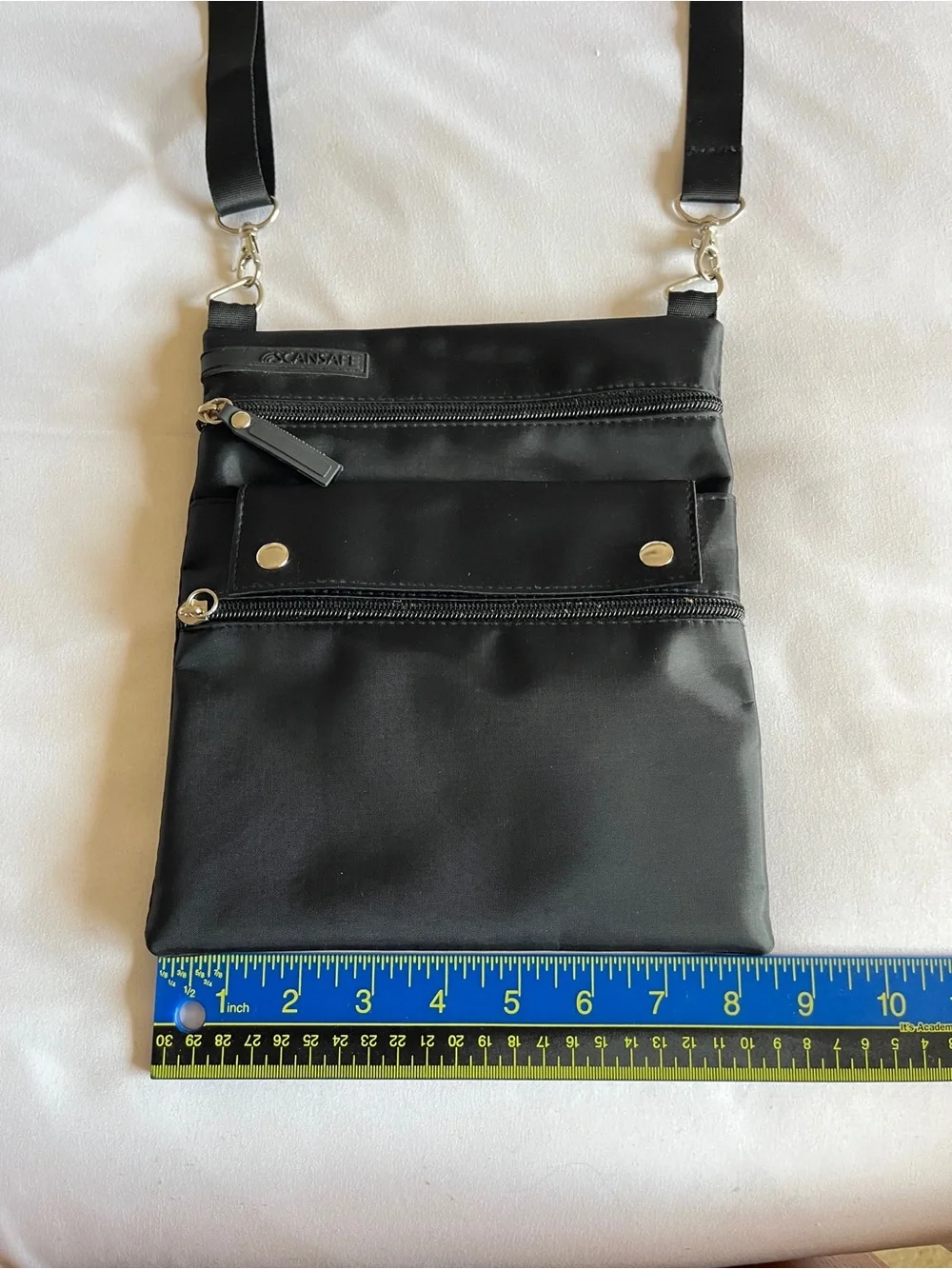 SCANSAFE Black RFID Crossbody Travel Bag Purse Small 8.5